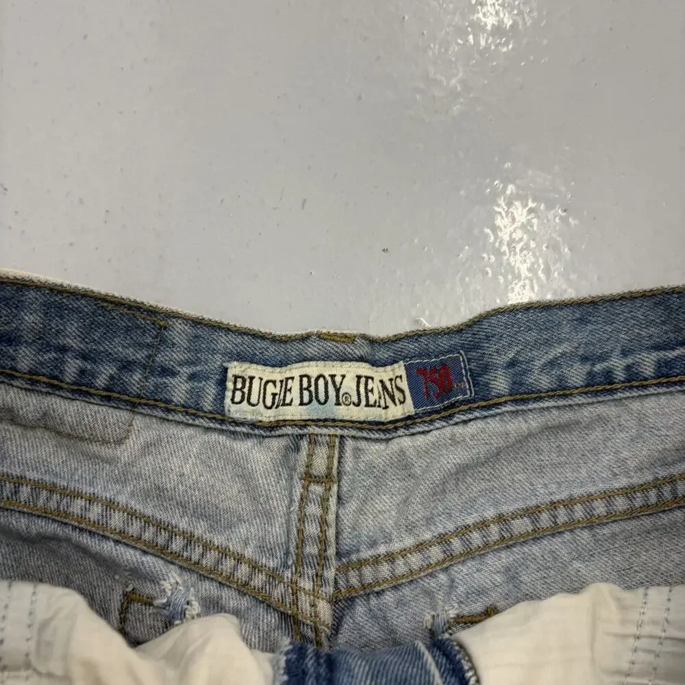 Vintage 90s Bugle Boy Blue Distressed Denim Jorts 32x9